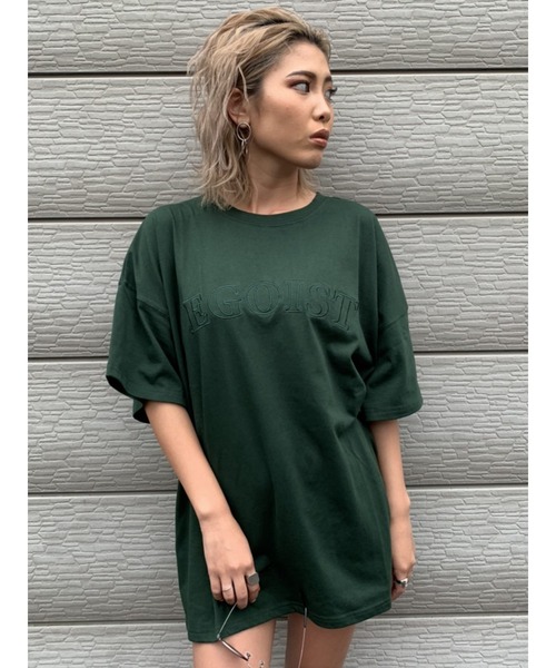 EGOIST（エゴイスト）の「EGOIST刺繍TシャツⅡ（Tシャツ/カットソー・レディース・ブラック/ベージュ/グリーン・FREE）」の6枚目の写真