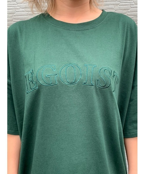 EGOIST（エゴイスト）の「EGOIST刺繍TシャツⅡ（Tシャツ/カットソー・レディース・ブラック/ベージュ/グリーン・FREE）」の5枚目の写真