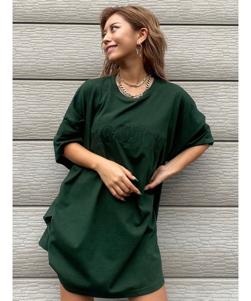 EGOIST（エゴイスト）の「EGOIST刺繍TシャツⅡ（Tシャツ/カットソー・レディース・ブラック/ベージュ/グリーン・FREE）」の15枚目の写真