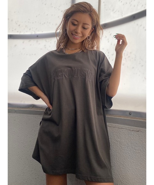 EGOIST（エゴイスト）の「EGOIST刺繍TシャツⅡ（Tシャツ/カットソー・レディース・ブラック/ベージュ/グリーン・FREE）」の17枚目の写真