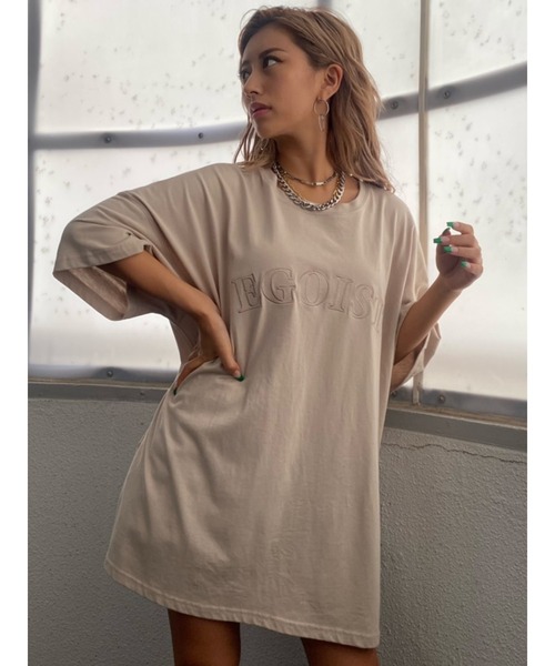 EGOIST（エゴイスト）の「EGOIST刺繍TシャツⅡ（Tシャツ/カットソー・レディース・ブラック/ベージュ/グリーン・FREE）」の14枚目の写真