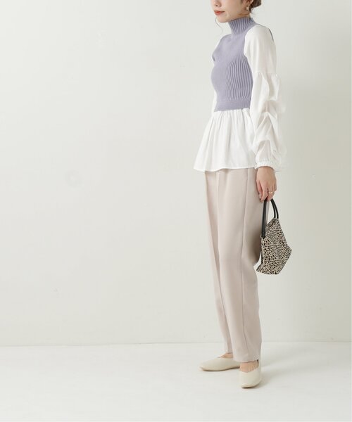 RAY CASSIN(レイカズン)の「ニットドッキングプルオーバー(ニット/セーター・レディース・ブラック/キャメル/ブルー・FREE)」の8枚目の写真