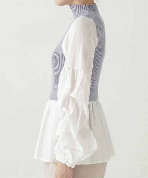 RAY CASSIN(レイカズン)の「ニットドッキングプルオーバー(ニット/セーター・レディース・ブラック/キャメル/ブルー・FREE)」の10枚目の写真