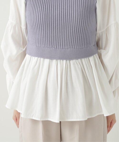 RAY CASSIN(レイカズン)の「ニットドッキングプルオーバー(ニット/セーター・レディース・ブラック/キャメル/ブルー・FREE)」の15枚目の写真