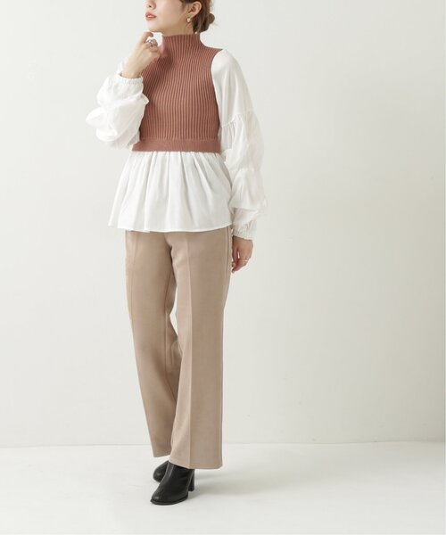 RAY CASSIN(レイカズン)の「ニットドッキングプルオーバー(ニット/セーター・レディース・ブラック/キャメル/ブルー・FREE)」の20枚目の写真