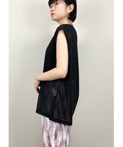 XU（エックスユー）の「【XU/エックスユー】mesh vest/メッシュ ベスト シースルー 透け感 レイヤード ベスト（ベスト・レディース・ホワイト/ブラック/スカイブルー・ONE SIZE）」の16枚目の写真