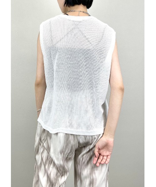 XU（エックスユー）の「【XU/エックスユー】mesh vest/メッシュ ベスト シースルー 透け感 レイヤード ベスト（ベスト・レディース・ホワイト/ブラック/スカイブルー・ONE SIZE）」の11枚目の写真