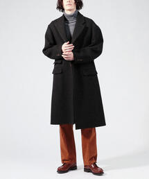 トゥモローランド × DELFINO チェスターコート ヘリンボーン L 【56 ウール ヘリンボーン シングルチェスターコート | TOMORROWLAND