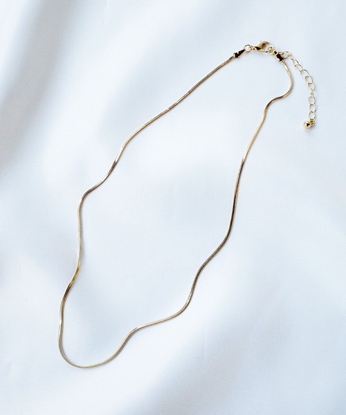 SIGNAL(シグナル)の「【SIGNAL/シグナル】Snake Chain Necklace / スネークチェーンネックレス(ネックレス・レディース・シルバー/ゴールド・41cm)」の12枚目の写真