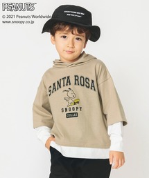 PEANUTS | 【PEANUTS】スヌーピー重ね着風フード付き長袖Tシャツ(Tシャツ/カットソー)