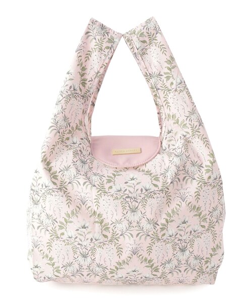 LAURA ASHLEY(ローラアシュレイ)の「パルテール柄 パッカブルマイバッグ(エコバッグ/サブバッグ・レディース・チャコール/ピンク系5・00)」の1枚目の写真
