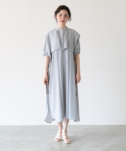 idem(イデム)の「layered vest shirt onepiece/レイヤードベストシャツワンピース(ワンピース・レディース・オフホワイト/カーキ/ブルー・FREE)」の12枚目の写真