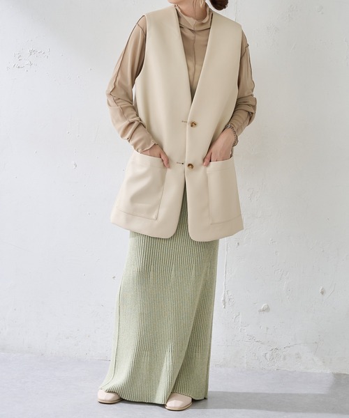 DISCOAT（ディスコート）の「リブニットマーメイドスカート（スカート・レディース・チャコールグレー/ミント・FREE）」の9枚目の写真