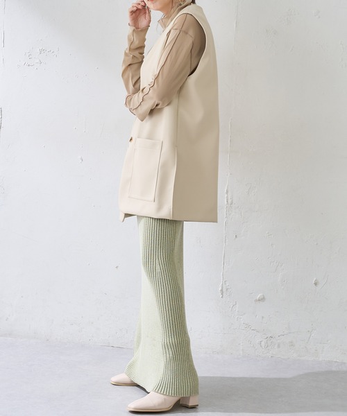 DISCOAT（ディスコート）の「リブニットマーメイドスカート（スカート・レディース・チャコールグレー/ミント・FREE）」の10枚目の写真