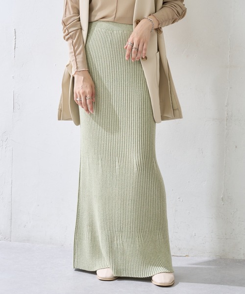 DISCOAT（ディスコート）の「リブニットマーメイドスカート（スカート・レディース・チャコールグレー/ミント・FREE）」の11枚目の写真