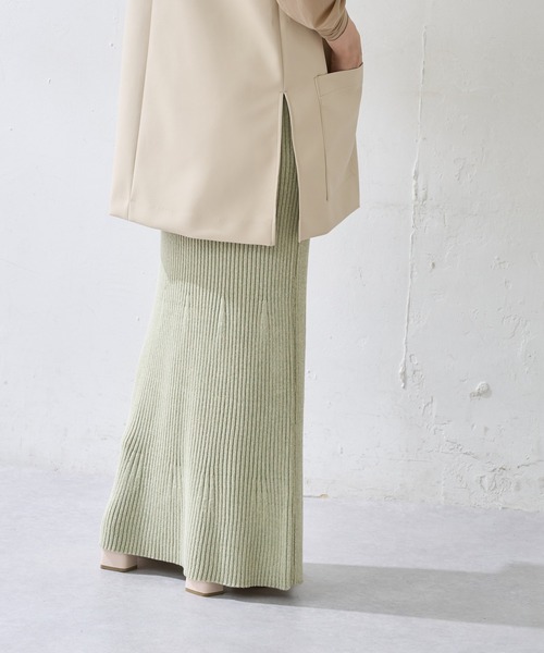 DISCOAT（ディスコート）の「リブニットマーメイドスカート（スカート・レディース・チャコールグレー/ミント・FREE）」の14枚目の写真