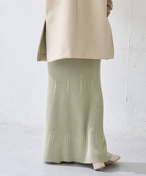 DISCOAT（ディスコート）の「リブニットマーメイドスカート（スカート・レディース・チャコールグレー/ミント・FREE）」の13枚目の写真