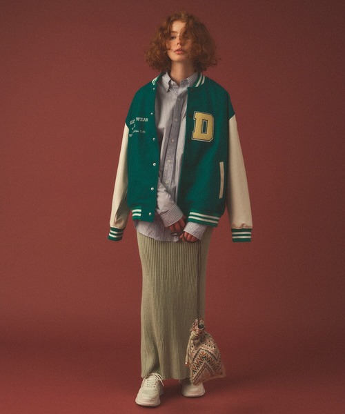 DISCOAT（ディスコート）の「リブニットマーメイドスカート（スカート・レディース・チャコールグレー/ミント・FREE）」の18枚目の写真