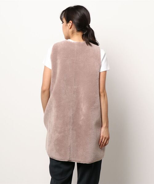 DouDou（ドゥドゥ）の「フェイクファーリバーシブルベスト（ベスト・レディース・ベージュ/グレー・FREE）」の3枚目の写真