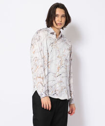 LUSOR | LUSOR（ルーソル）75サテン大理石シャツ(シャツ/ブラウス)