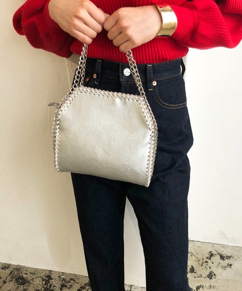 210nouve（トゥージュヌーブ）の「2WAYチェーンバッグ（ハンドバッグ・レディース・マスタード/ゼブラ/グリーン/ブラック/アイボリー/シルバー/ライトグレー・FREE）」の19枚目の写真