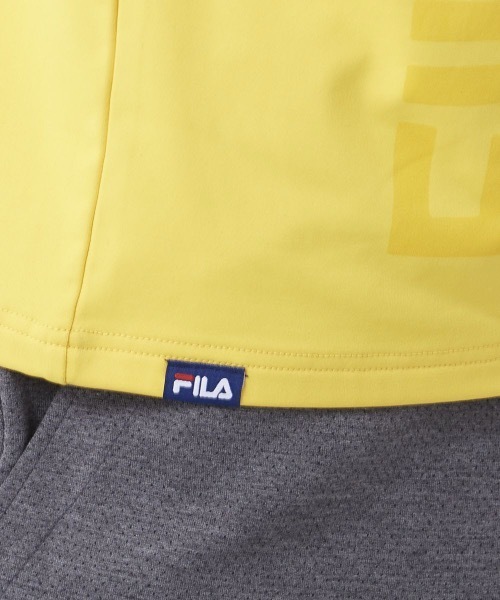 FILA GOLF(フィラゴルフ )の「【FILA:フィラゴルフ】メンズモックネック 袖胸ロゴ刺繍 フロントプリント 長袖シャツ / ゴルフウェア(Tシャツ/カットソー・メンズ・ホワイト/ブラック/ネイビー/カーキ/イエロー/オレンジ・MEDIUM/LARGE/X-LARGE)」の12枚目の写真