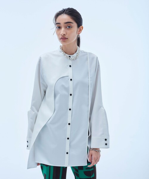 UNITED TOKYO（ユナイテッドトウキョウ）の「ウエーブレイヤーシャツ（シャツ/ブラウス・レディース・ブラック/グリーン/アイボリー・FREE）」の20枚目の写真