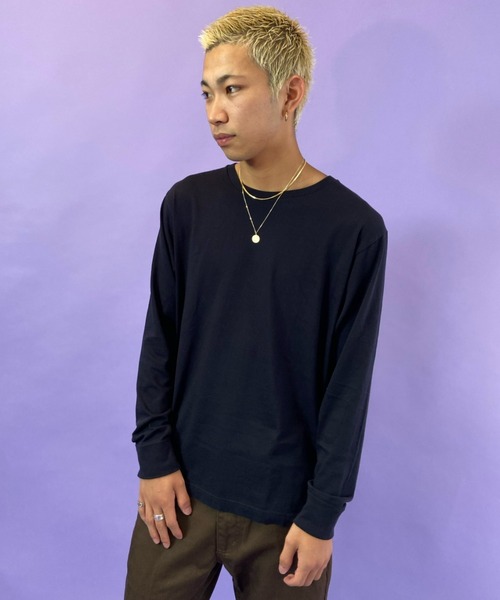 HANES（ヘインズ）の「HANES/ヘインズ 2枚組　無地ロンT H5440（Tシャツ/カットソー・メンズ・ホワイト×ブラック・S/M/L/XL）」の17枚目の写真