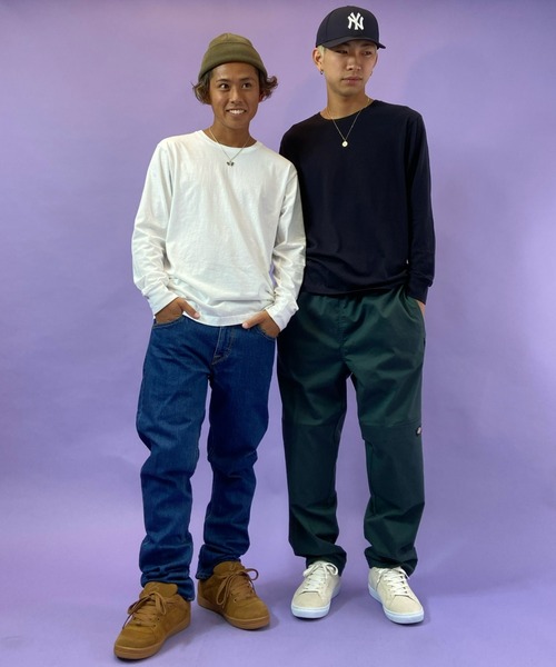 HANES（ヘインズ）の「HANES/ヘインズ 2枚組　無地ロンT H5440（Tシャツ/カットソー・メンズ・ホワイト×ブラック・S/M/L/XL）」の3枚目の写真