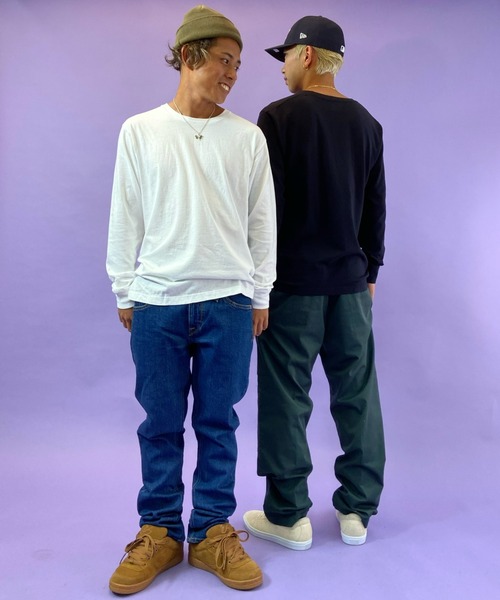 HANES（ヘインズ）の「HANES/ヘインズ 2枚組　無地ロンT H5440（Tシャツ/カットソー・メンズ・ホワイト×ブラック・S/M/L/XL）」の5枚目の写真