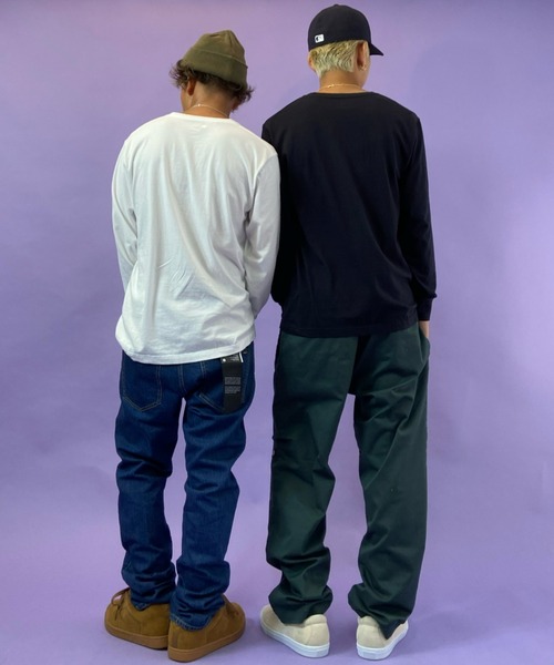 HANES（ヘインズ）の「HANES/ヘインズ 2枚組　無地ロンT H5440（Tシャツ/カットソー・メンズ・ホワイト×ブラック・S/M/L/XL）」の7枚目の写真