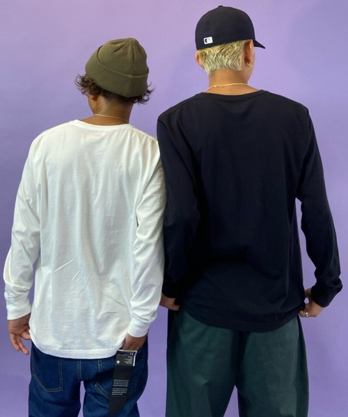 HANES（ヘインズ）の「HANES/ヘインズ 2枚組　無地ロンT H5440（Tシャツ/カットソー・メンズ・ホワイト×ブラック・S/M/L/XL）」の6枚目の写真