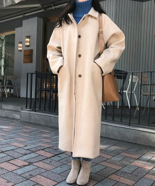 おしゃれスタ(オシャレスタ)の「ネオウールステンカラーコート キルティング仕様(ステンカラーコート・レディース・ブラック/ベージュ・M/L/XL)」の1枚目の写真