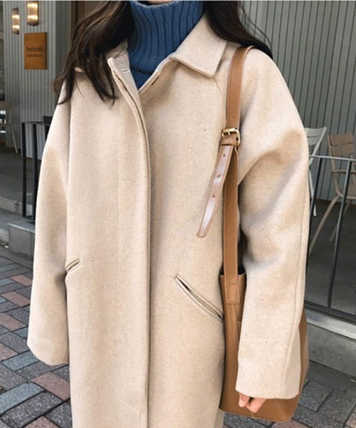 おしゃれスタ(オシャレスタ)の「ネオウールステンカラーコート キルティング仕様(ステンカラーコート・レディース・ブラック/ベージュ・M/L/XL)」の18枚目の写真