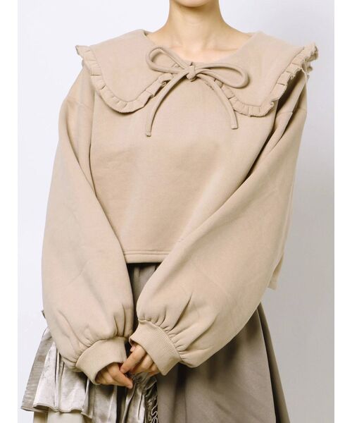 merry jenny（メリージェニー）の「フリルリボントレーナー（Tシャツ/カットソー・レディース・ブラック/ベージュ/ピンク・FREE）」の13枚目の写真