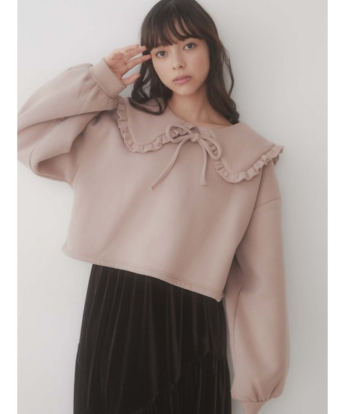 merry jenny（メリージェニー）の「フリルリボントレーナー（Tシャツ/カットソー・レディース・ブラック/ベージュ/ピンク・FREE）」の22枚目の写真