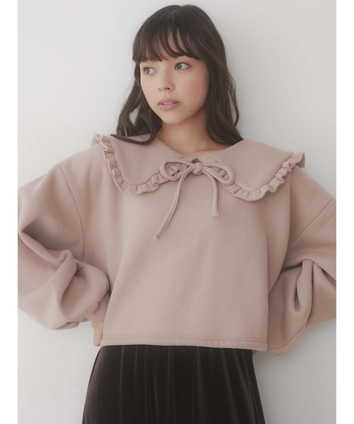 merry jenny（メリージェニー）の「フリルリボントレーナー（Tシャツ/カットソー・レディース・ブラック/ベージュ/ピンク・FREE）」の18枚目の写真