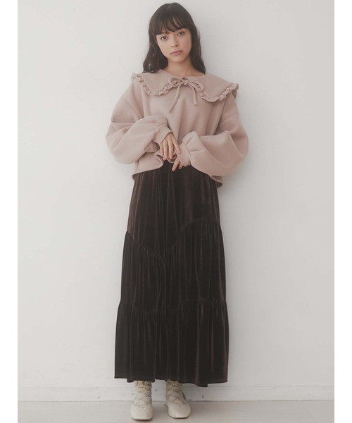 merry jenny（メリージェニー）の「フリルリボントレーナー（Tシャツ/カットソー・レディース・ブラック/ベージュ/ピンク・FREE）」の10枚目の写真