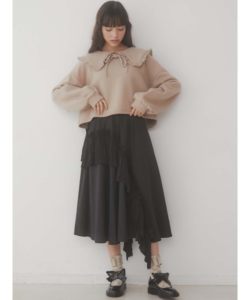 merry jenny（メリージェニー）の「フリルリボントレーナー（Tシャツ/カットソー・レディース・ブラック/ベージュ/ピンク・FREE）」の19枚目の写真