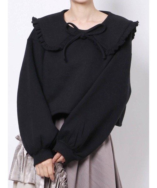 merry jenny（メリージェニー）の「フリルリボントレーナー（Tシャツ/カットソー・レディース・ブラック/ベージュ/ピンク・FREE）」の17枚目の写真