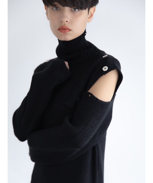 Ayla(アイラ)の「shoulder design knit onepiece(ワンピース・レディース・ブラック/アイボリー/ブラウン・FREE)」の12枚目の写真