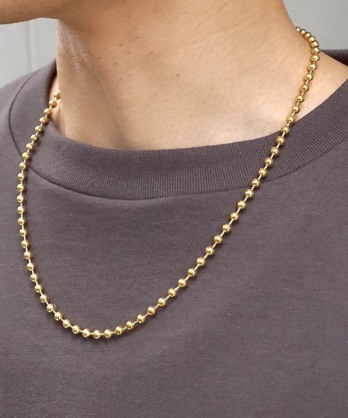 SBG（エスビー）の「SBG ボールチェーンネックレス（ネックレス・メンズ・ブラック/ブラック系その他/ブラック系その他2/シルバー/シルバー系その他/シルバー系その他2/ゴールド・45cm/50cm/55cm）」の7枚目の写真