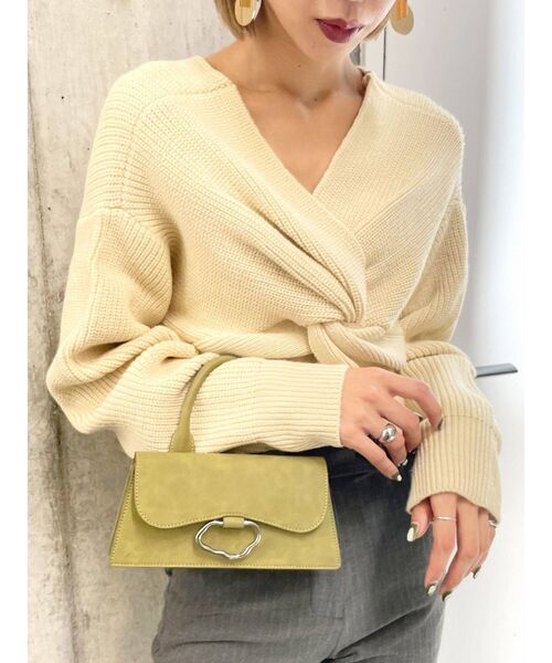 EMODA（エモダ）の「ダブルフェイスレディニット（ニット/セーター・レディース・ブルー/アイボリー/マスタード/ブラック・FREE）」の15枚目の写真