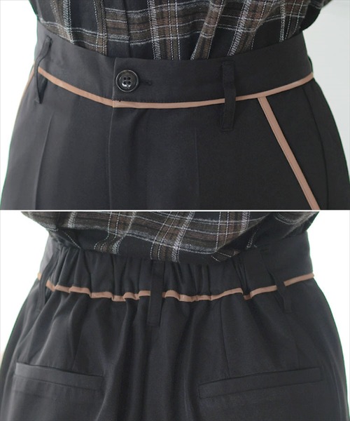 DONOBAN(ドノバン)の「【yumi.×Donobanコラボ】 パイピングスリットフレアパンツ(その他パンツ・レディース・ベージュ/ブラック・M/S)」の16枚目の写真