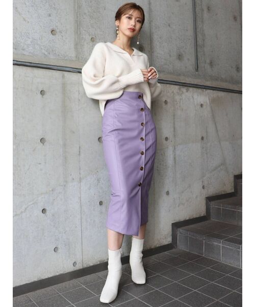 MURUA(ムルーア)の「バルキーニットポロ(ニット/セーター・レディース・ブラック/アイボリー/グレー・FREE)」の22枚目の写真