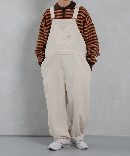 kutir(クティール)の「コーデュロイオーバーオール(サロペット/オーバーオール・メンズ・ダークブラウン/グリーン/アイボリー・MEDIUM/LARGE)」の2枚目の写真