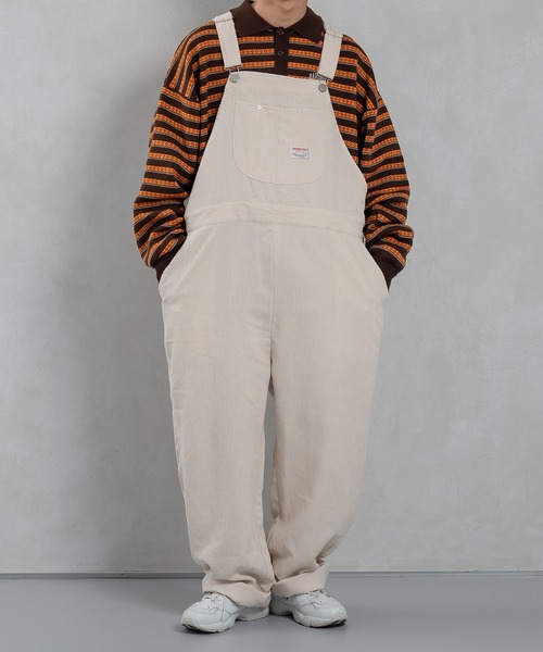 kutir(クティール)の「コーデュロイオーバーオール(サロペット/オーバーオール・メンズ・ダークブラウン/グリーン/アイボリー・MEDIUM/LARGE)」の4枚目の写真