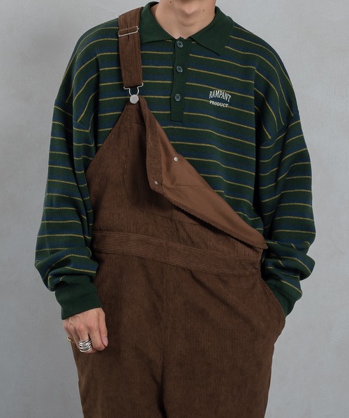 kutir(クティール)の「コーデュロイオーバーオール(サロペット/オーバーオール・メンズ・ダークブラウン/グリーン/アイボリー・MEDIUM/LARGE)」の19枚目の写真