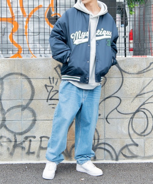WEGO(ウィゴー)の「WEGO/中綿スタジアムジャケット(スタジャン・メンズ・ネイビー/ホワイト・MEDIUM/LARGE)」の10枚目の写真