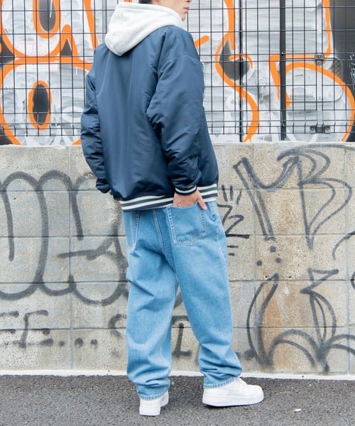 WEGO(ウィゴー)の「WEGO/中綿スタジアムジャケット(スタジャン・メンズ・ネイビー/ホワイト・MEDIUM/LARGE)」の12枚目の写真
